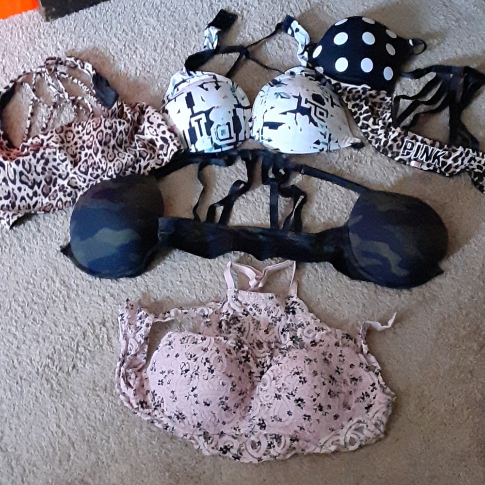 Pink bras worn once wrong size online